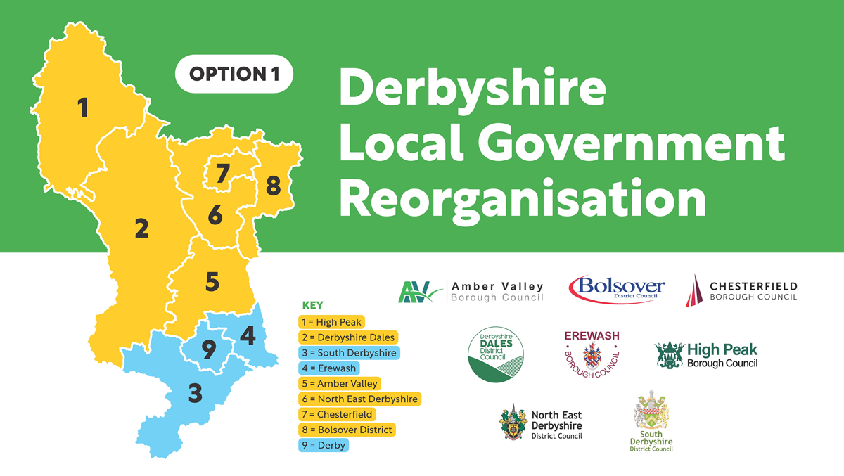 LGR - Derbyshire districts, Option 1